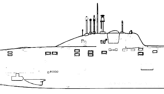 Подводная лодка СССР Project 971U Akula [Submarine] - чертежи, габариты, рисунки